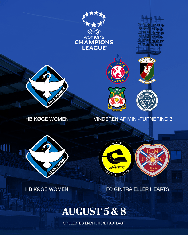 Vores modstandere i UEFA Women's Champions League er fundet. HB Køge